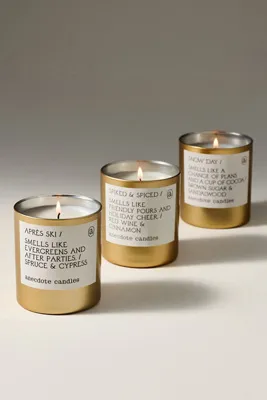 Anecdote Woody Apres Ski Boxed Glass Candle - Gold by Anthropologie, alternate view