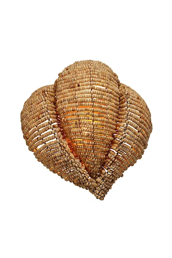Anguilla Wood Beaded Wall Sconce - Beige product