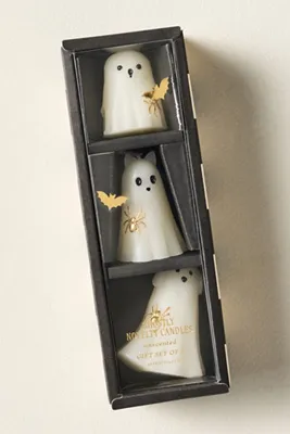 Animal Ghosts Shaped Candle Set - White, Cotton product