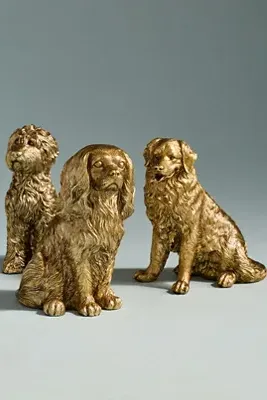 Animal Icon Dog Decorative Object - Gold, Resin product