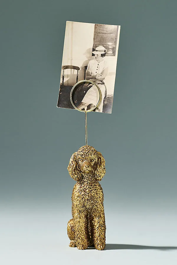 Animal Icon Dog Photo Holder - Beige by Anthropologie