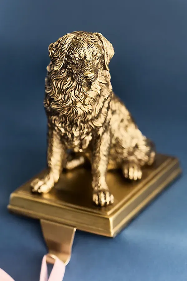 Animal Icon Dog Stocking Holder - Gold, Resin by Anthropologie, alternate view