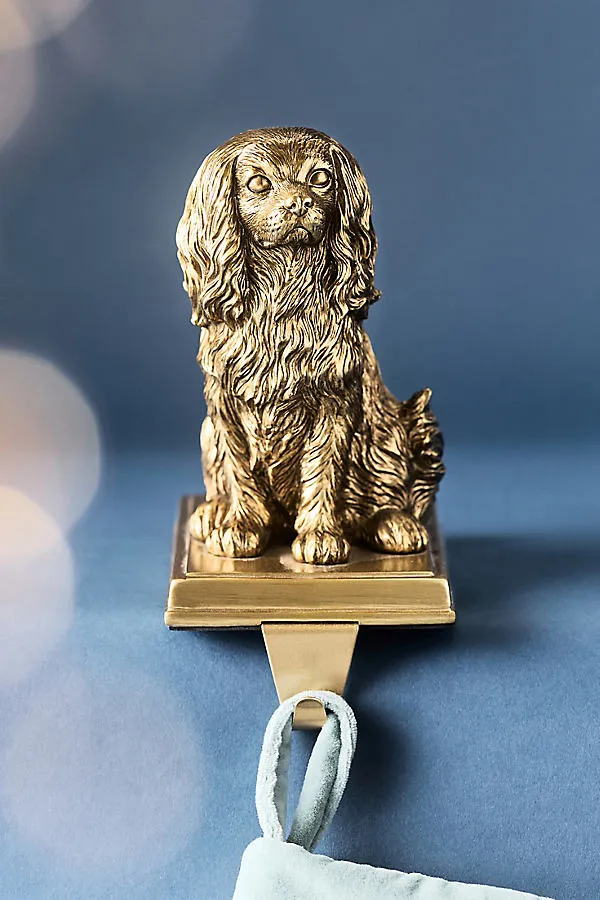 Animal Icon Dog Stocking Holder - Gold, Resin by Anthropologie