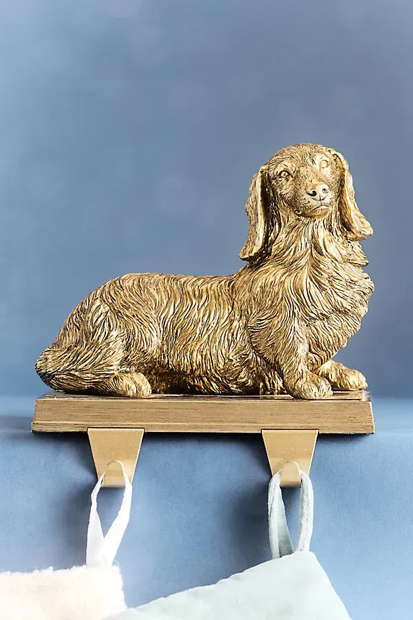 Animal Icon Dog Stocking Holder - Gold, Resin by Anthropologie, image 2