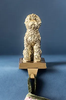 Animal Icon Dog Stocking Holder - Gold, Resin by Anthropologie, image 2