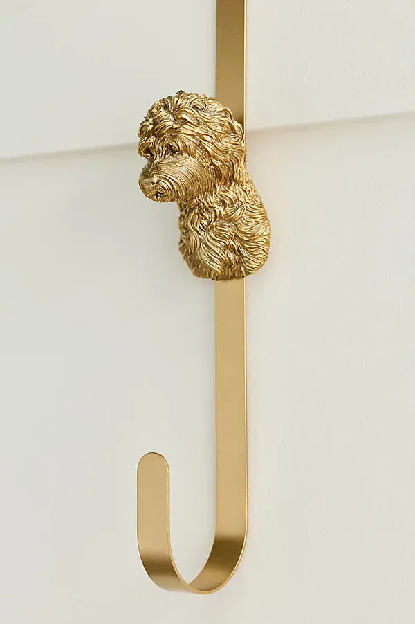 Animal Icon Dog Wreath Hanger - Antique Gold, Steel by Anthropologie, image 2