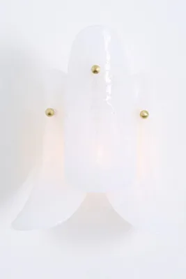 Anisa Tiered Petal Wall Sconce - White, Bubble Glass product