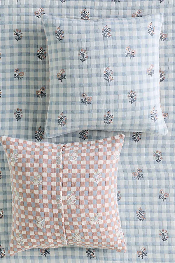 Anja Cotton Floral Cushion Cover - Blue product