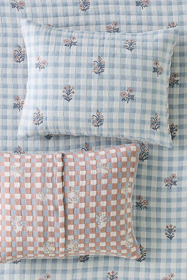 Anja Pillowcases Set of 2 - Blue Floral, Cotton product