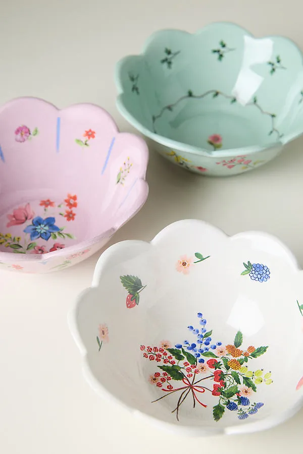 Annette Floral Melamine Nut Bowls Mixed Set of 3 product