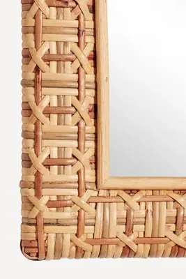 Antibes Arched Mirror with Shelf - Rattan by Anthropologie, alternate view