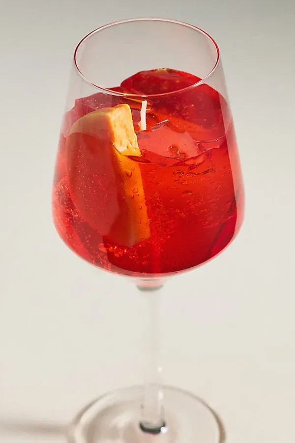 Aperol Spritz Small Glass Candle - Red, Cotton by Anthropologie, image 2