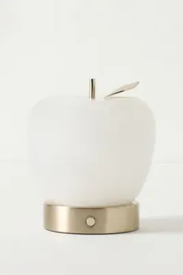 Apple Alabaster Cordless Rechargeable Table Lamp - White by Anthropologie, alternate view