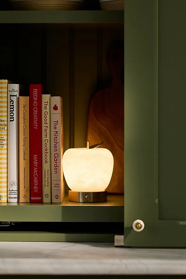 Apple Alabaster Cordless Rechargeable Table Lamp - White by Anthropologie