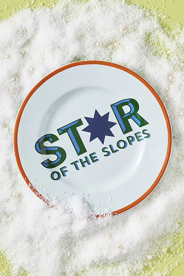 Après Ski Stoneware Dessert Plate - Blue product
