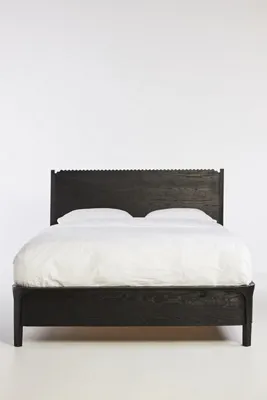 Aria Queen Size Bed Frame - Black, Oak Wood product