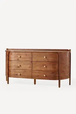 Aria Six-Drawer Dresser - Oak Wood by Anthropologie, alternate view