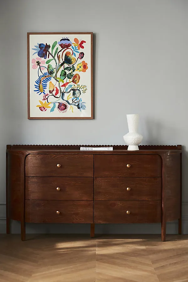 Aria Six-Drawer Dresser - Oak Wood by Anthropologie