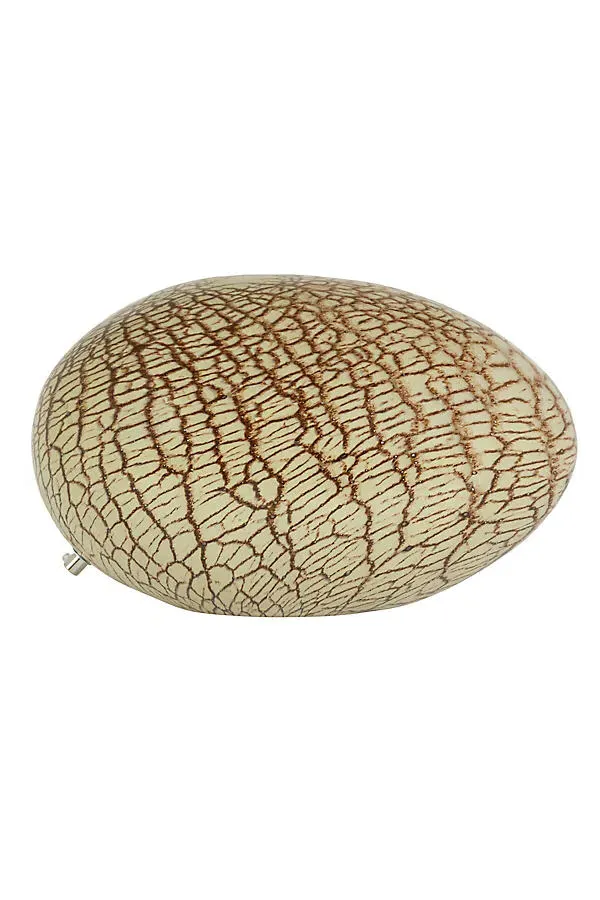 Art Glass Pebble Crackle Table Lamp - Beige by Anthropologie