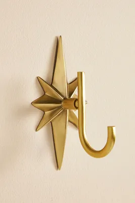 Arthur Star Bath Hook - Gold, Brass by Anthropologie, alternate view
