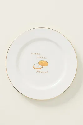 Ashe 24k Gold Accent Stoneware Dessert Plate - Beige by Anthropologie, image 2