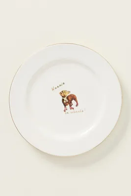 Ashe 24k Gold Accent Stoneware Dessert Plate - Brown by Anthropologie, alternate view