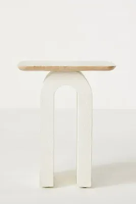Aspen Marble-Top Side Table - White product