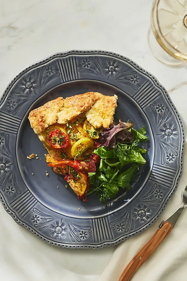 Aster Portuguese Dinner Plates Set of 4 - Blue, Glazed Stoneware by Anthropologie