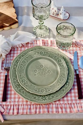 Aster Portuguese Dinner Plates Set of 4 - Green, Stoneware product