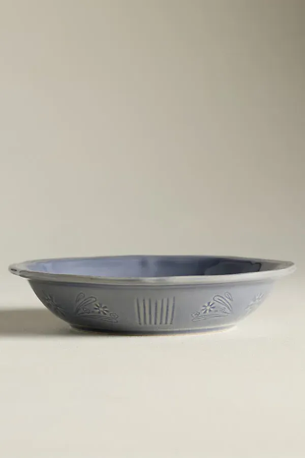 Aster Portuguese Pasta Bowl Set of 4 - Blue, Glazed Stoneware by Anthropologie