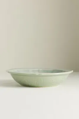 Aster Portuguese Pasta Bowl Set of 4 - Green, Stoneware product