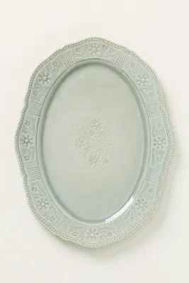 Aster Portuguese Stoneware Platter - Green by Anthropologie, alternate view