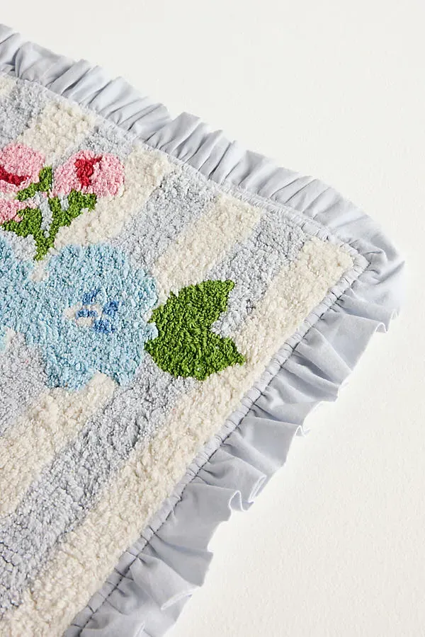 Astrid Cotton Tufted Ruffle Bath Mat - Blue product