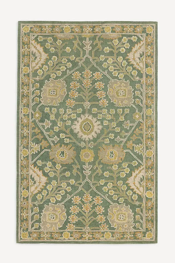 Atticus Tufted Small Rug Persian-Inspired - Green, Wool product