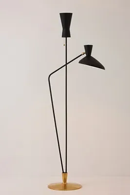 Austen Dual Function Brass Floor Lamp - Black product