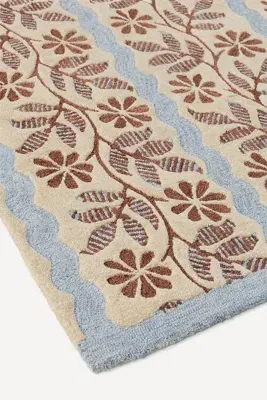 Austin 2x3 Tufted Floral Rug - Blue, Wool alternate view
