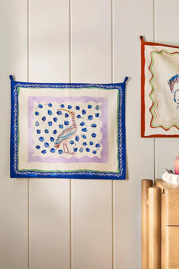Ayana Animal-Print Tapestry - Blue, Cotton product