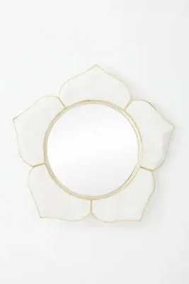 Azalea Capiz Flower Round Mirror - Ivory product