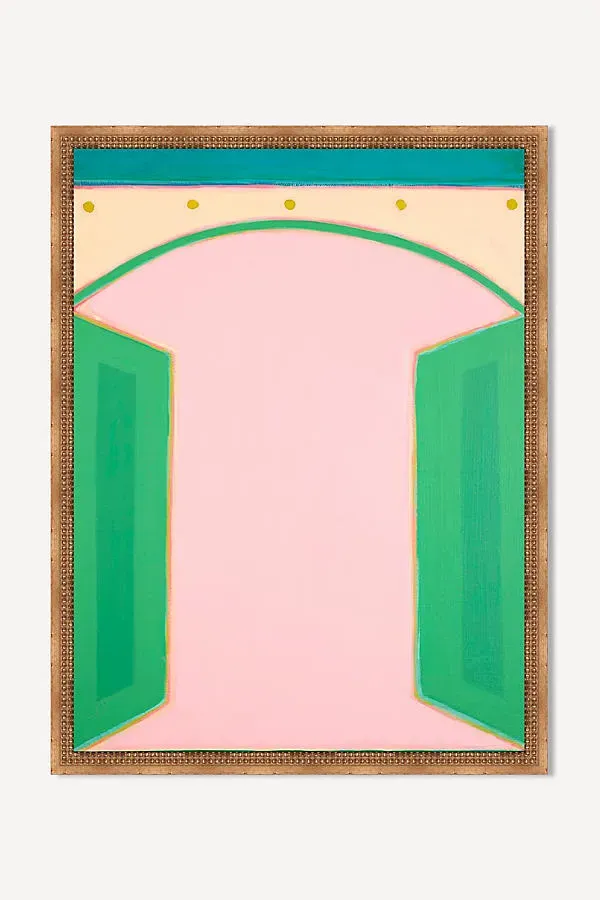 Babe in Door Land Canvas Wall Art - Pink alternate view