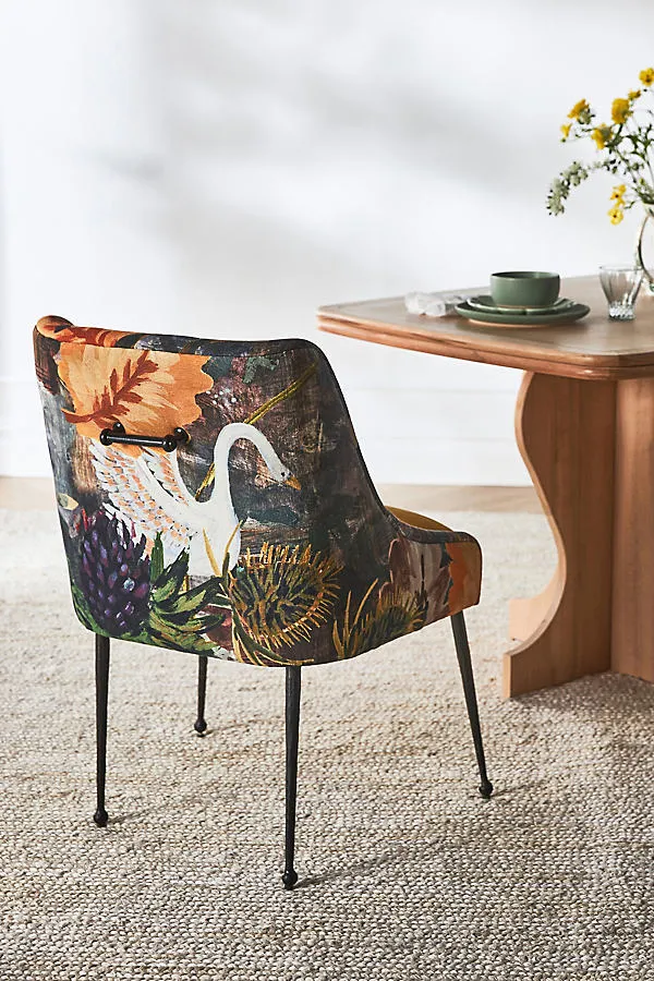 Bara Velvet Elowen Armless Chair - Cotton/Linen by Anthropologie