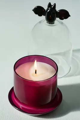 Bat Icon Cloche Small Glass Candle - Blue product