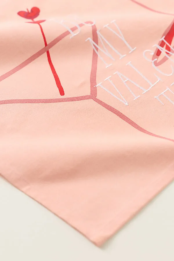 Be My Valentini Tea Towel - Pink, Cotton product