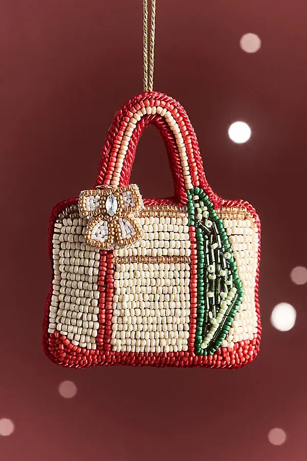 Beaded Icon Ornament - Green, Polyester by Anthropologie