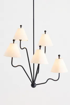 Beatrice 5-Arm Wavy Chandelier - Black, Silk product