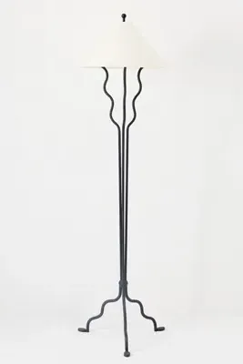 Beatrice Wavy Shaded Floor Lamp - Black, Silk product
