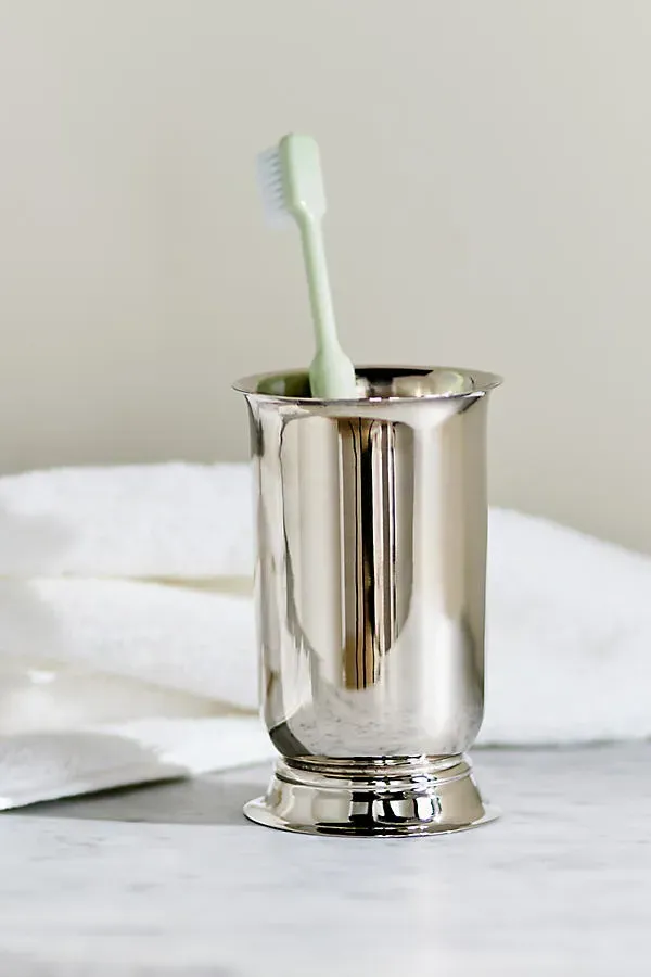 Bedford Bath Tumbler - Silver, Brass by Anthropologie