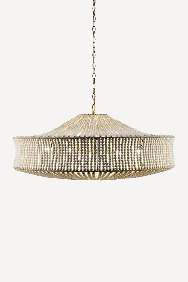 Belem Beaded Wood Chandelier - Gold product