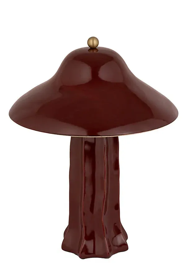 Bell Stoneware Table Lamp - Burgundy by Anthropologie