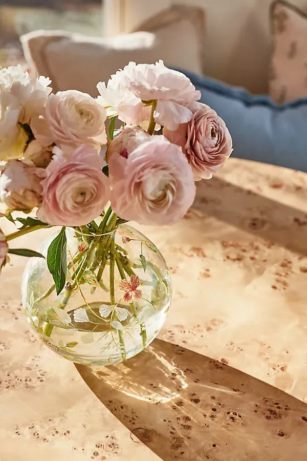 Bella Large Handpainted Floral Glass Vase by Anthropologie