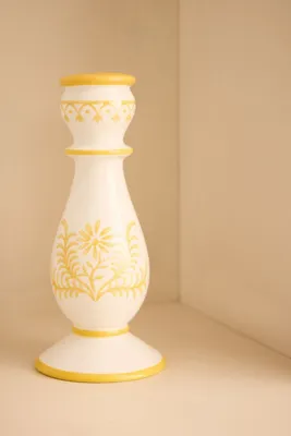Belle Floral Candle Holder - White, Dolomite product